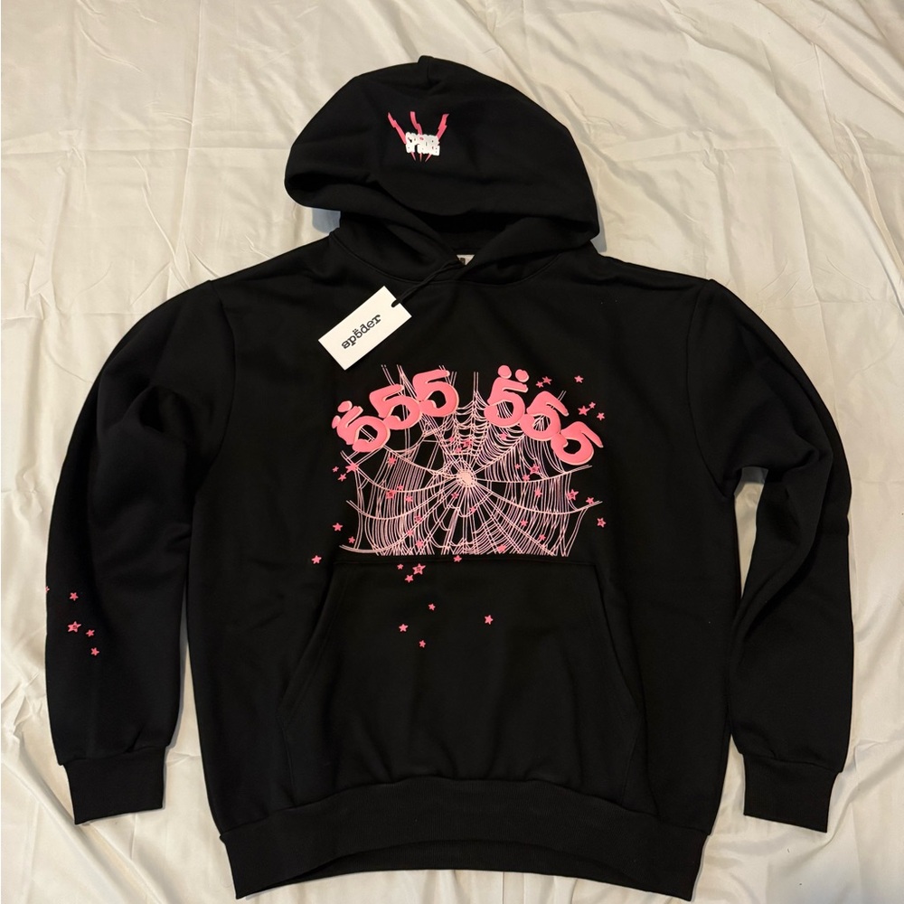 Black Hoodie with Pink sp5der